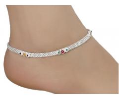 AanyaCentric Silver Plated Alloy Anklets Payal Pair ACIA0079