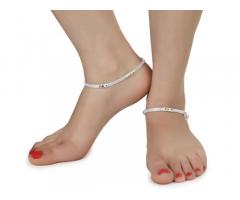 AanyaCentric Silver Plated Alloy Anklets Payal Pair ACIA0079