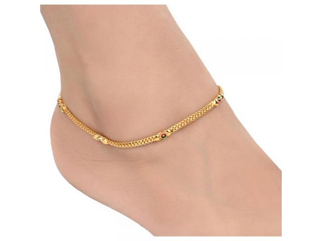 AanyaCentric Gold Plated Anklets Payal ACIA0066G