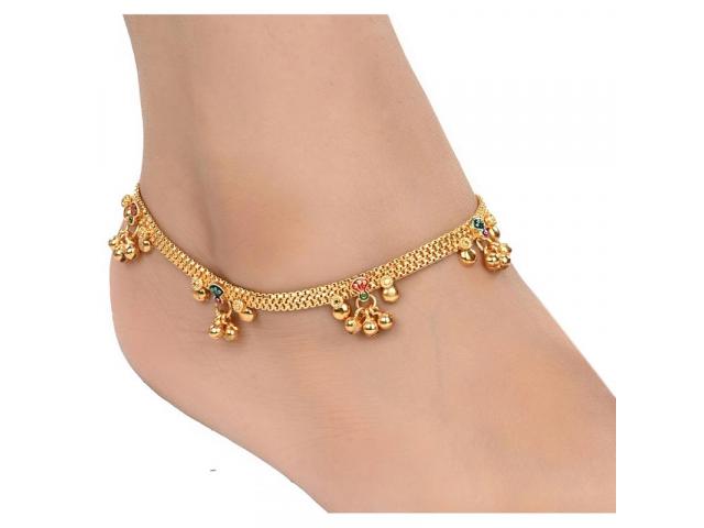 AanyaCentric Gold Plated Anklets Payal ACIA0085G