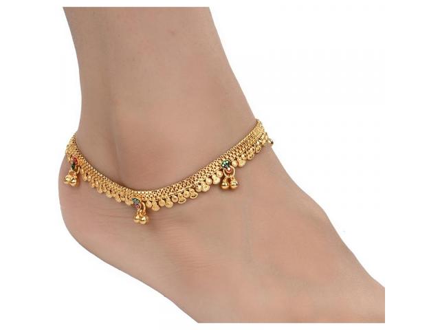 AanyaCentric Gold Plated Anklets Payal ACIA0128G