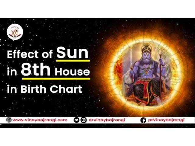 Effects of Sun in Eighth House in Birth Chart